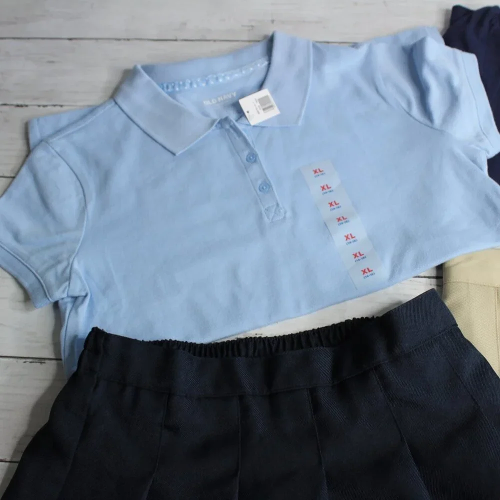 Girl's Pleated Skort Skirt Polo Shirts Youth Size 14 School Uniform Lot